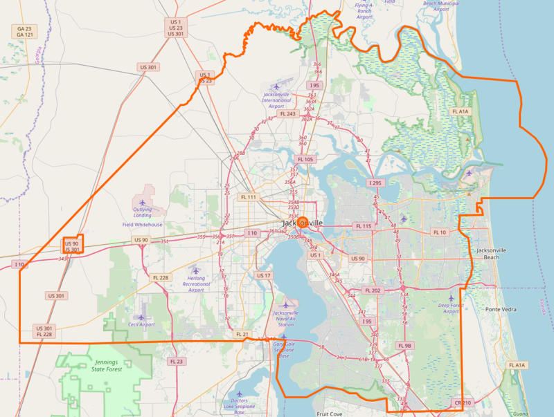 Highway map of Jacksonville