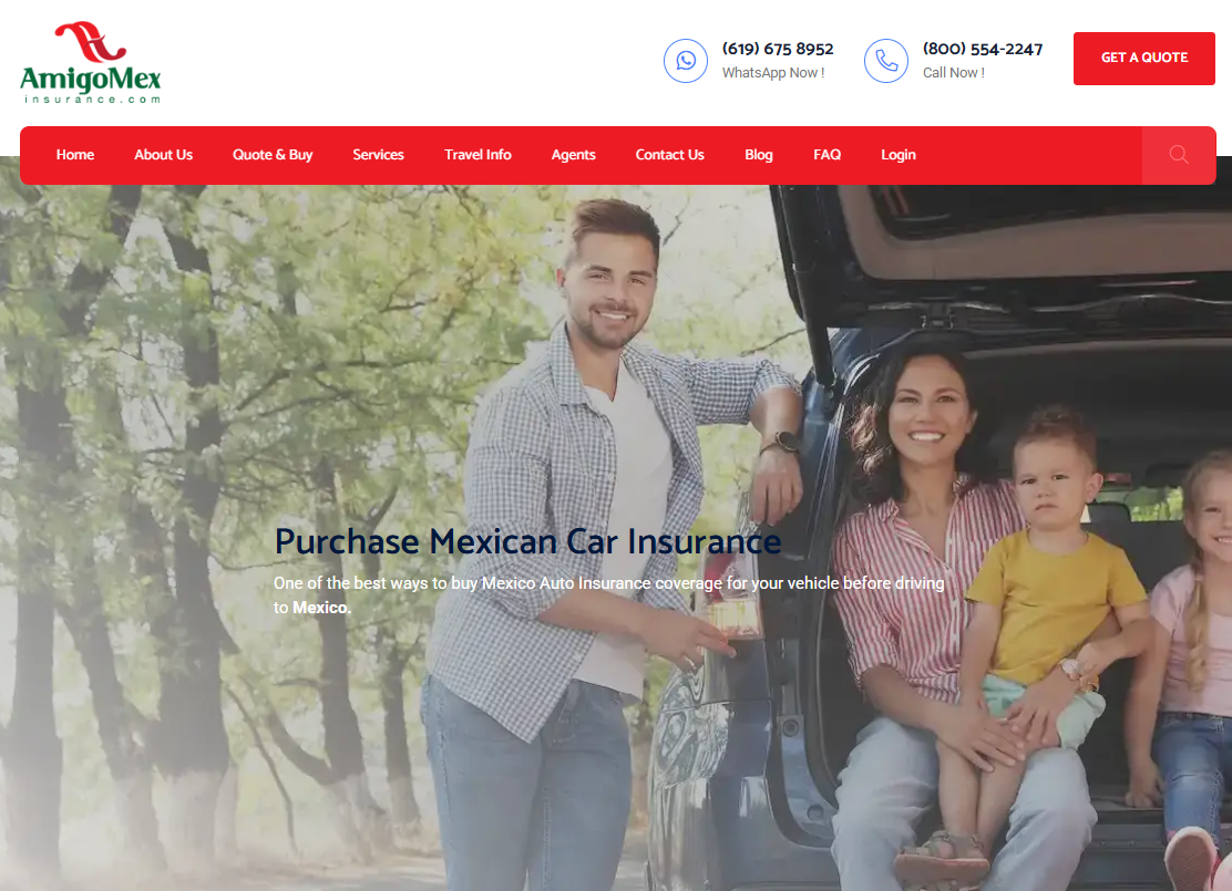 AmigoMex Homepage Screenshot: AmigoMex Auto Insurance Review