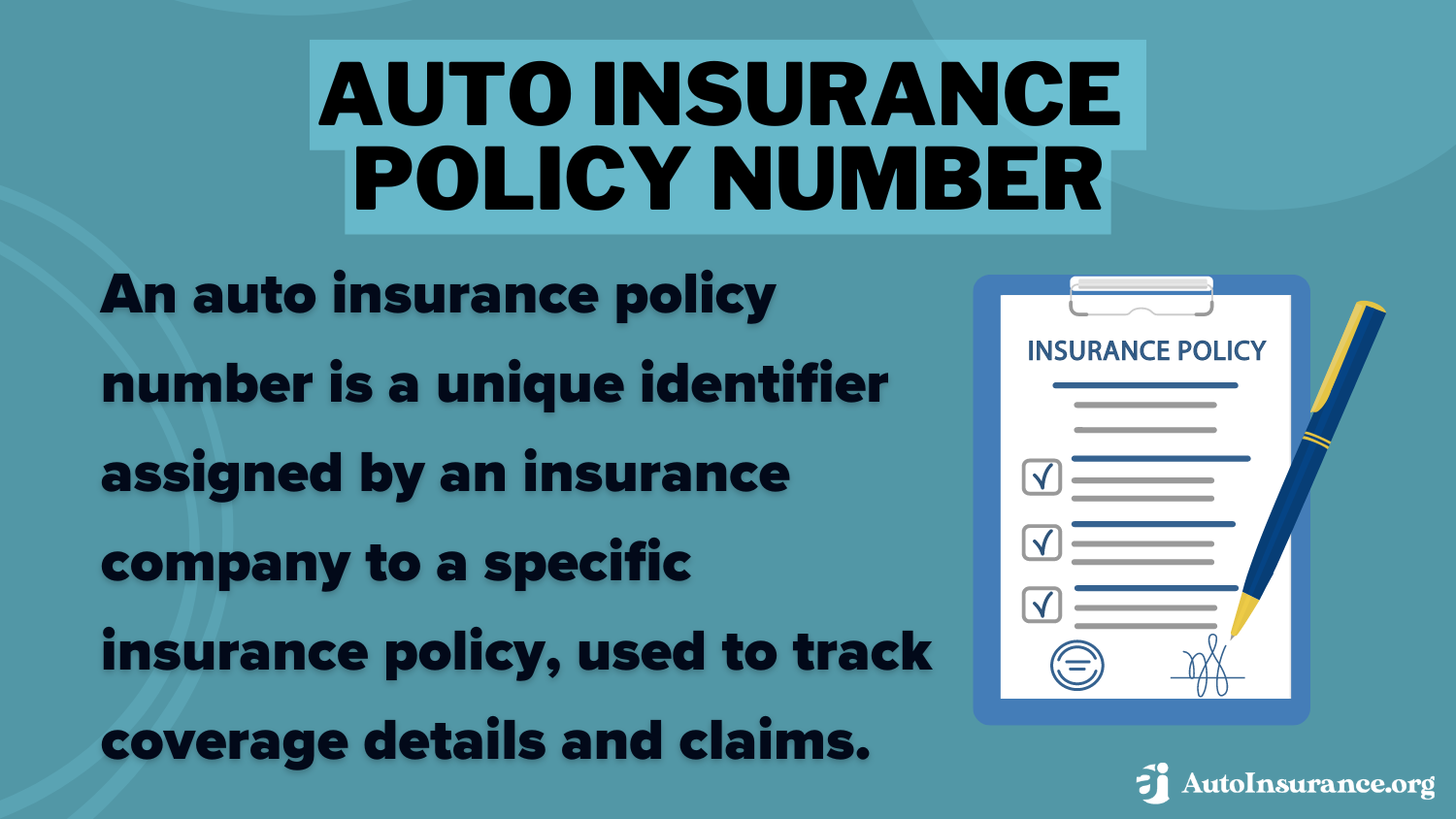 Auto Insurance Policy Number Definition Card: Insurance Group Number
