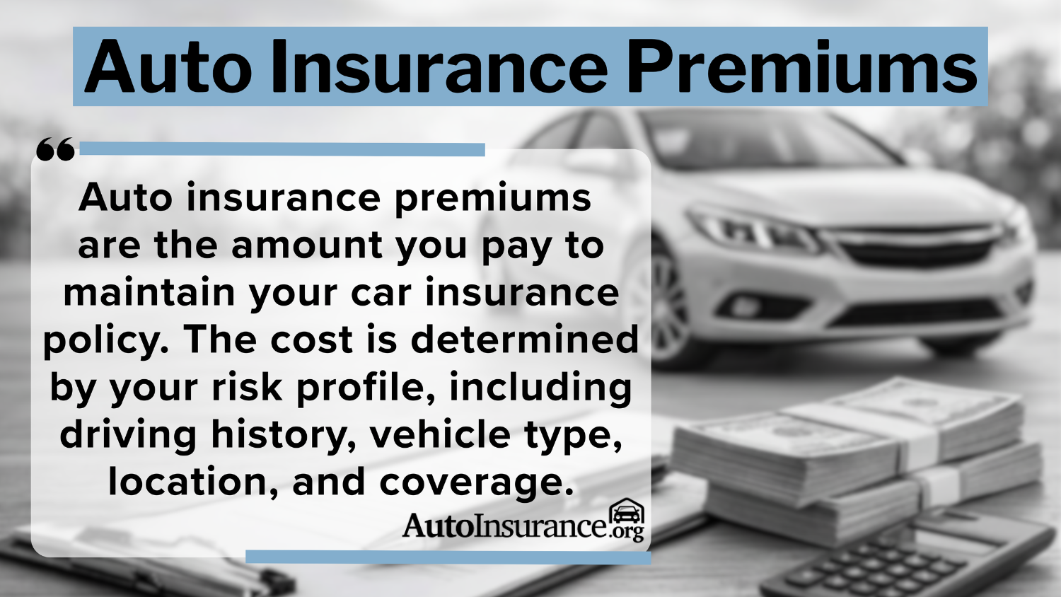 Auto Insurance Premiums Definition Card Auto Insurance Premiums Definition Card