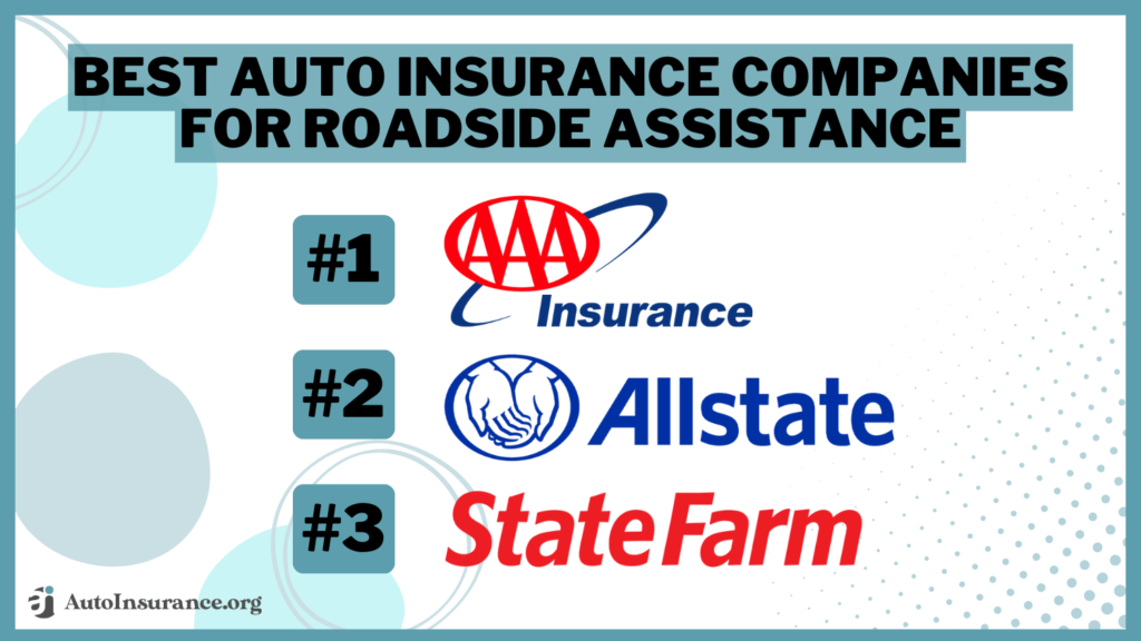 best auto insurance companies for roadside assistance: AAA, Allstate, State Farm