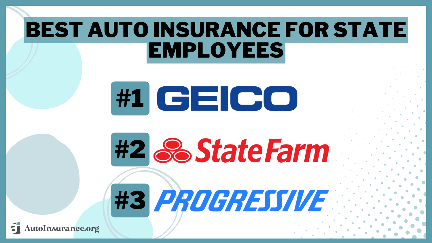 Best Auto Insurance for State Employees: Geico, State Farm, Progressive