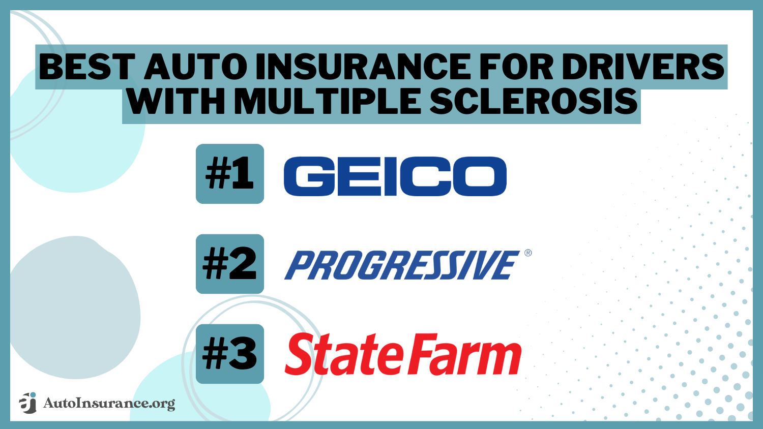 Best Auto Insurance for Drivers With Multiple Sclerosis: Geico, Progressive, State Farm