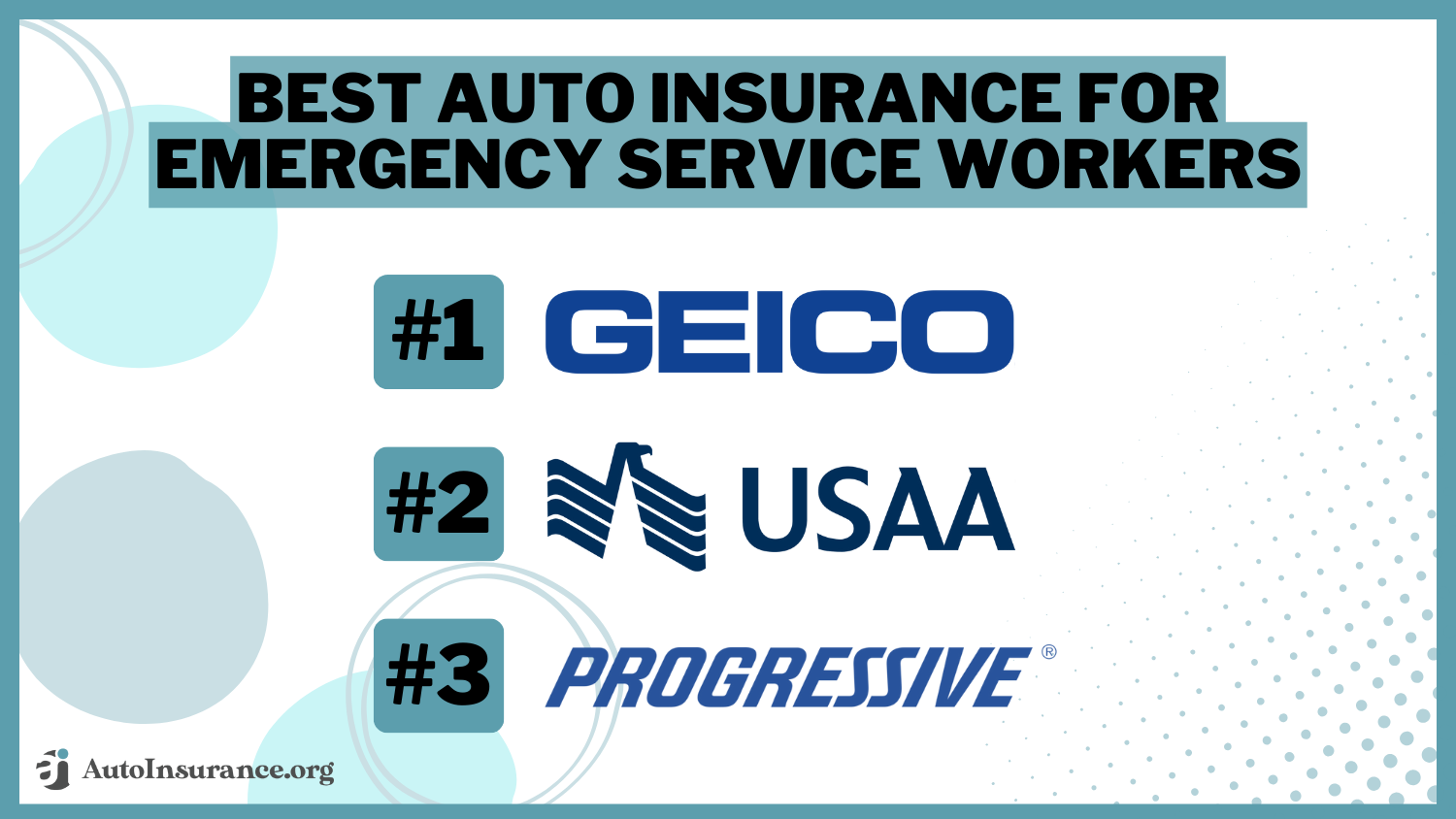 Best Auto Insurance for Emergency Service Workers: Geico, USAA, Progressive