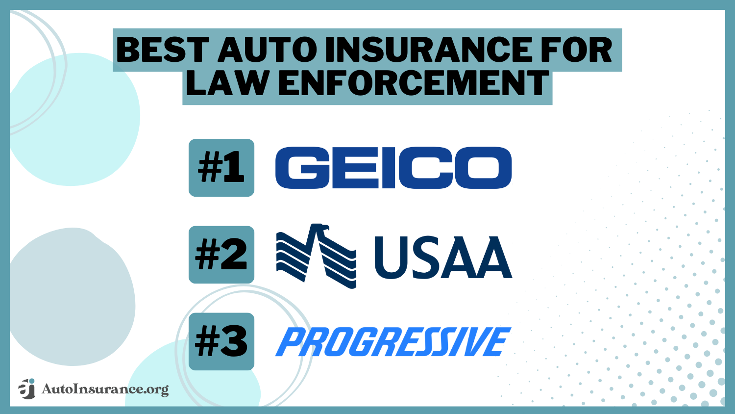 Best Auto Insurance for Law Enforcement: Geico, USAA, and Progressive