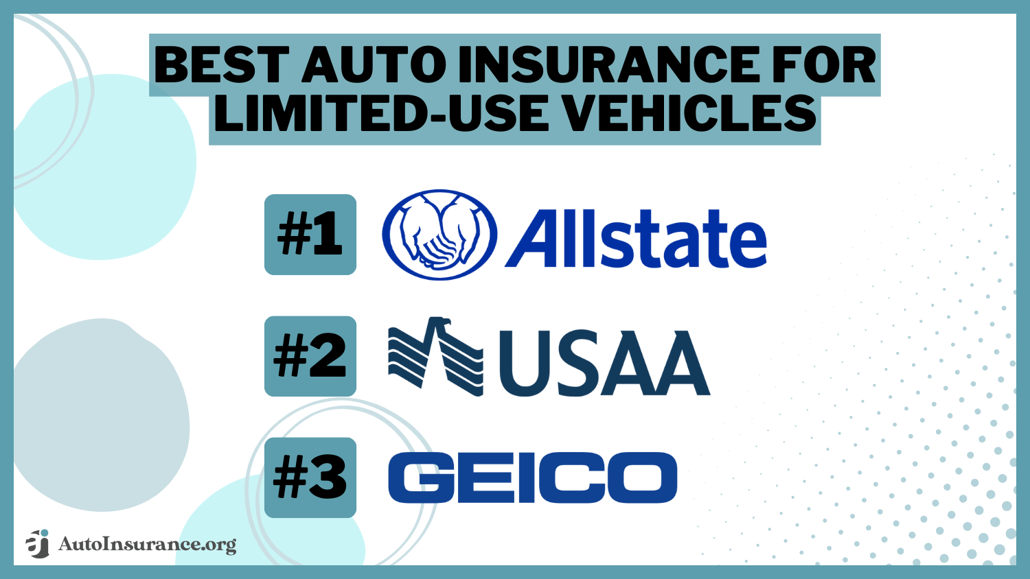 Best Auto Insurance for Limited-Use Vehicles: Allstate, USAA, and Geico