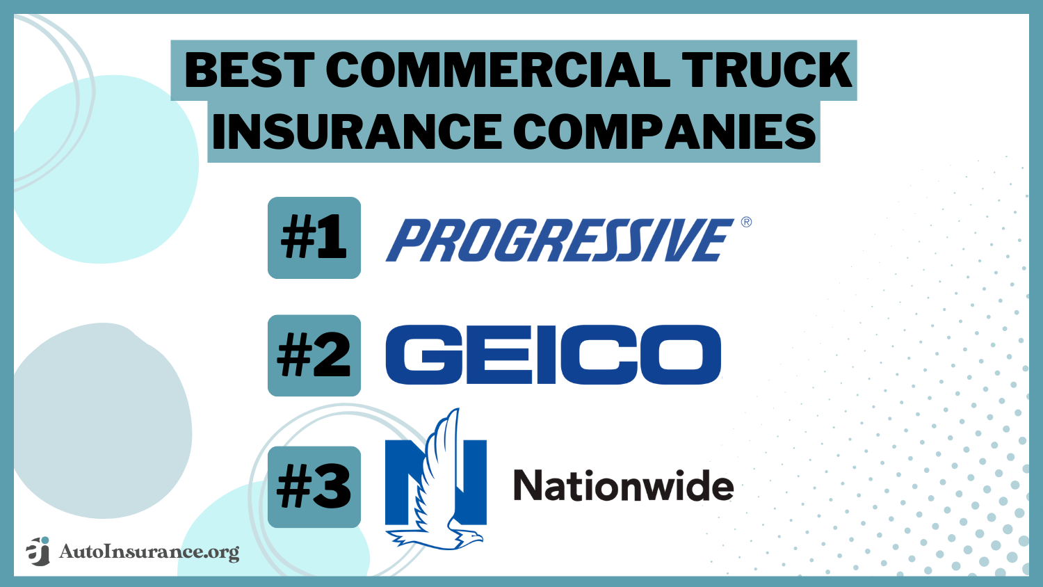 Best Commercial Truck Insurance Companies: Progressive, Geico, Nationwide
