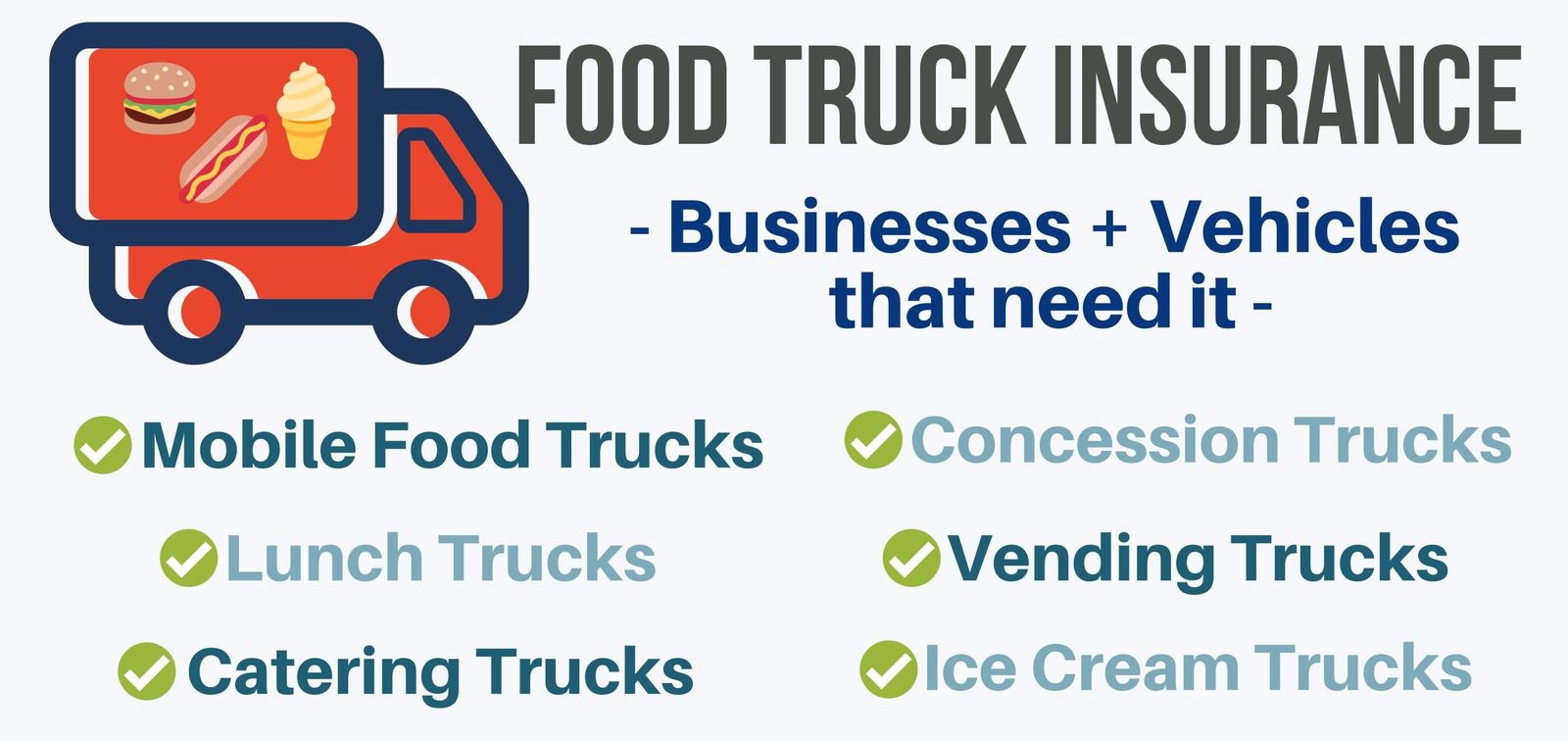 Examples of vehicles requiring food truck insurance coverage