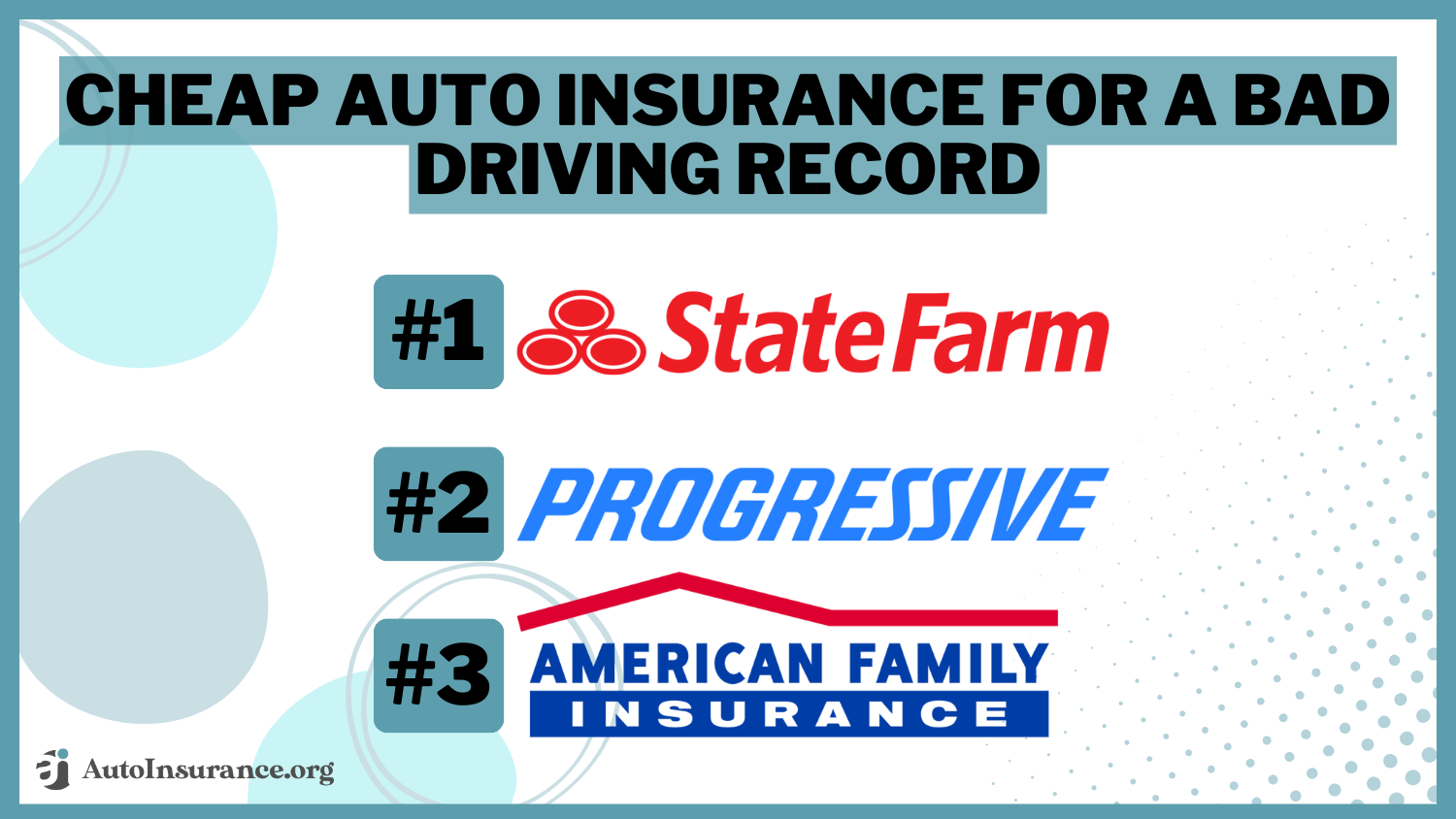 Cheap Auto Insurance For a Bad Driving Record: State Farm, Progressive, American Family
