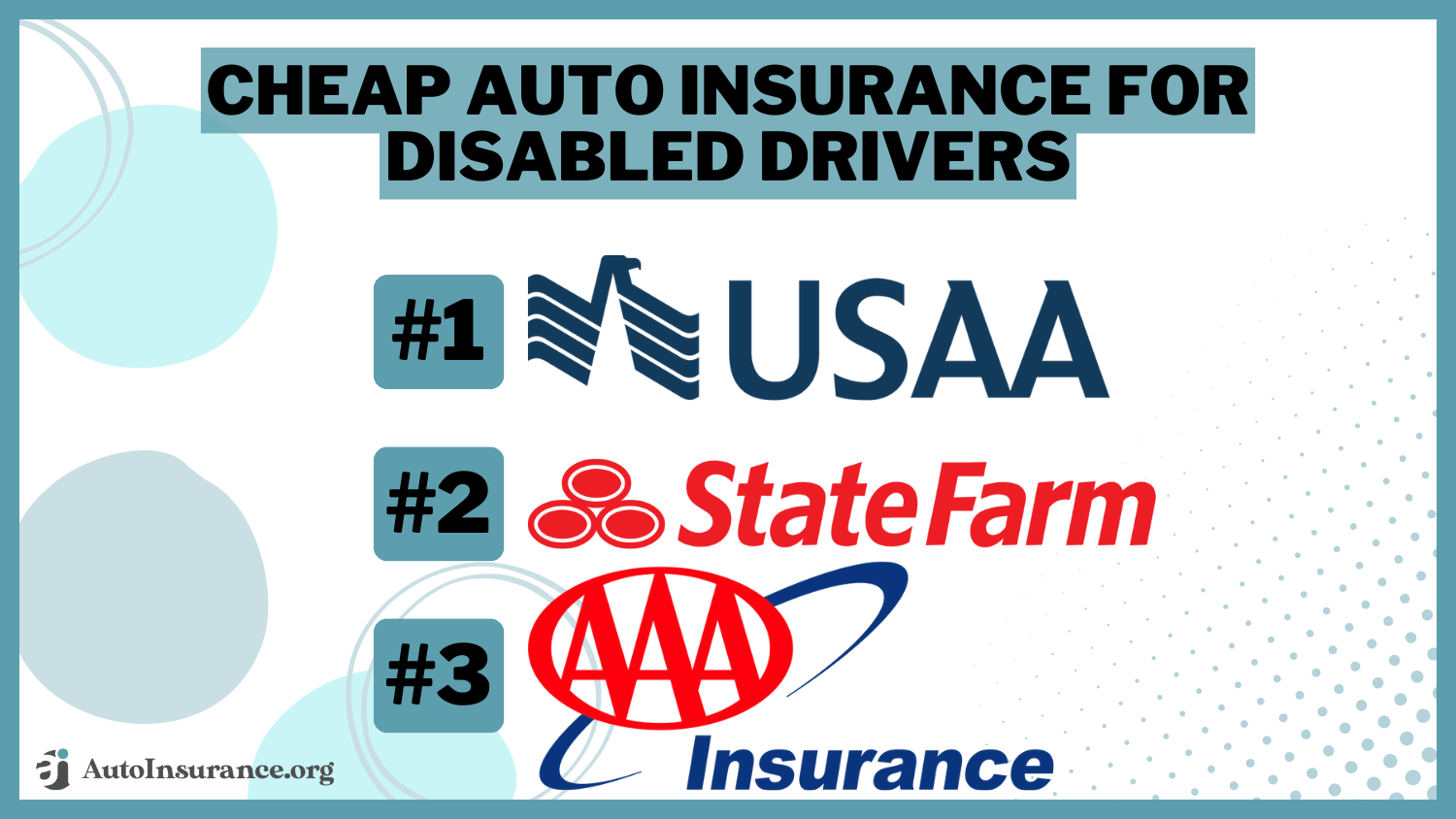 USAA State Farm AAA cheap auto insurance for disabled drivers