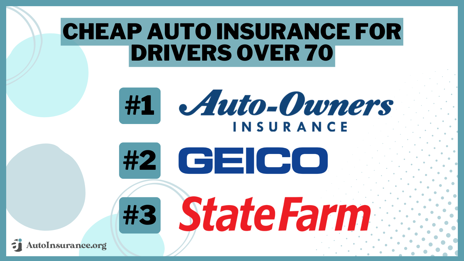 Cheap Auto Insurance for Drivers Over 70 - Auto-Owners, Geico, State Farm