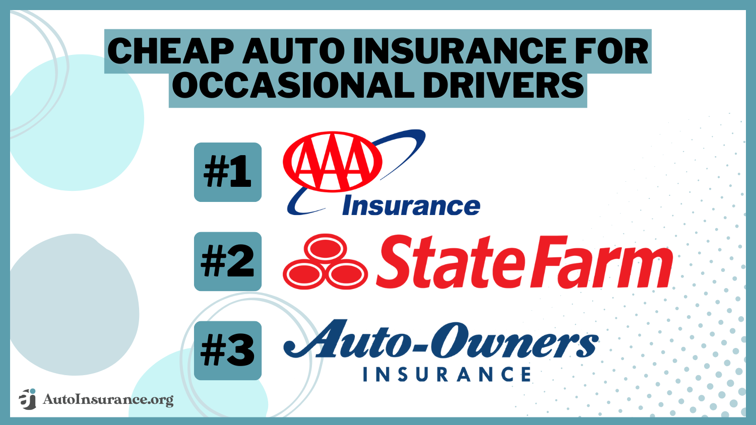 AAA, State Farm, Auto-Owners: Cheap Auto Insurance for Occasional Drivers 