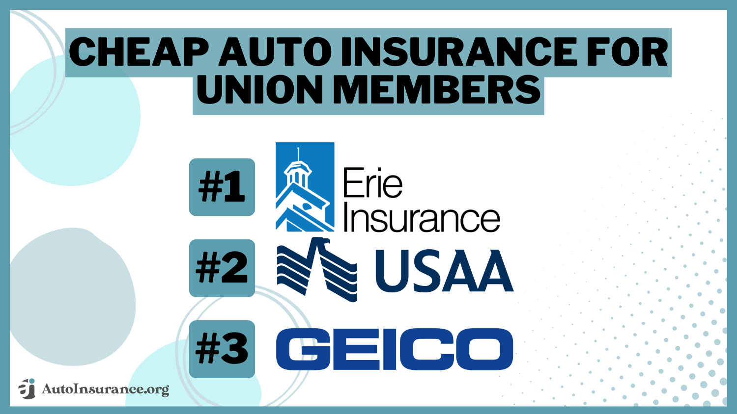 Erie, USAA, Geico: cheap auto insurance for union members