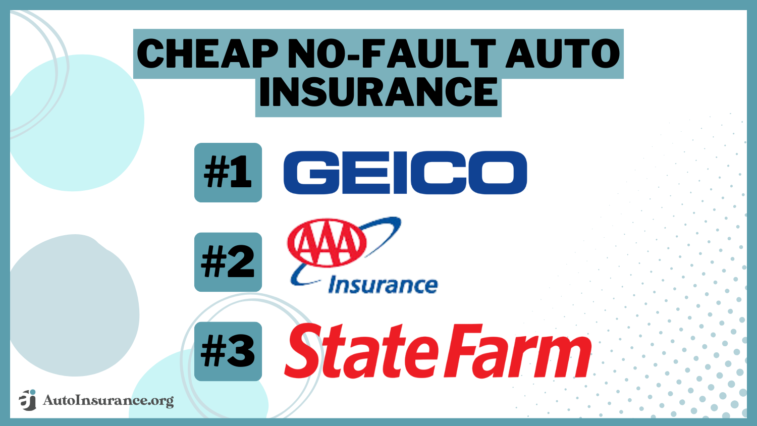 Geico, AAA, State Farm: Cheap No-Fault Auto Insurance