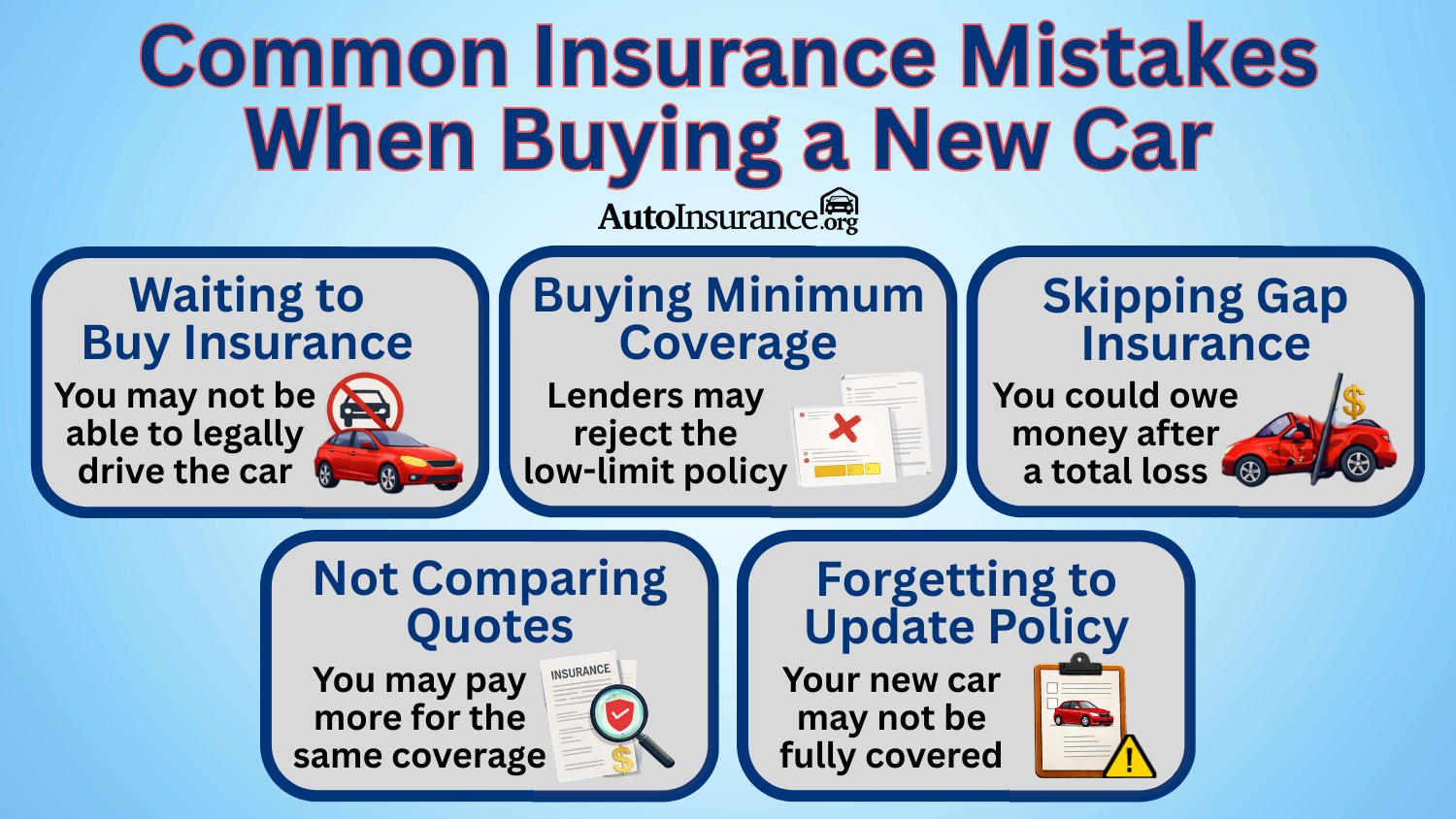 Common Insurance Mistakes When Buying a New Car