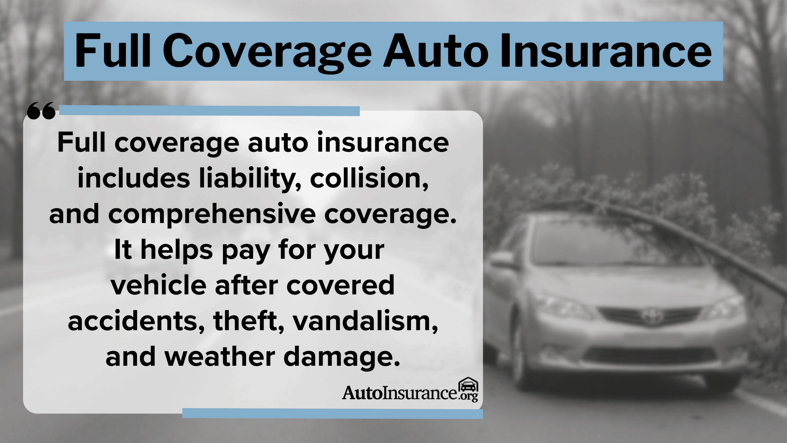 Full Coverage Auto Insurance Definition Card Full Coverage Auto Insurance Definition Card