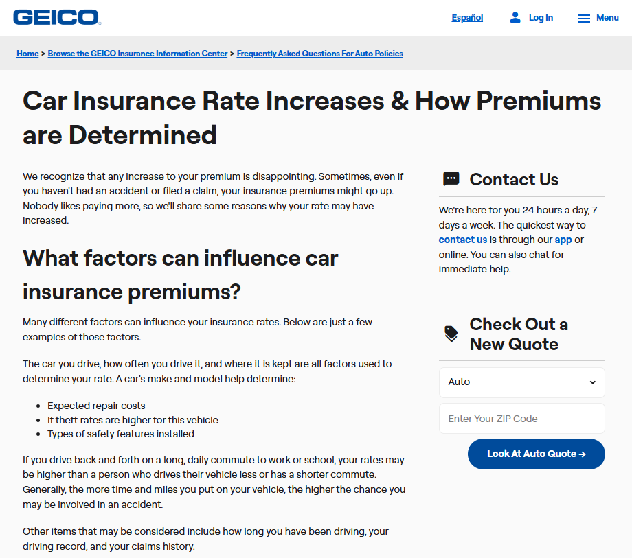 Geico Site Screenshot