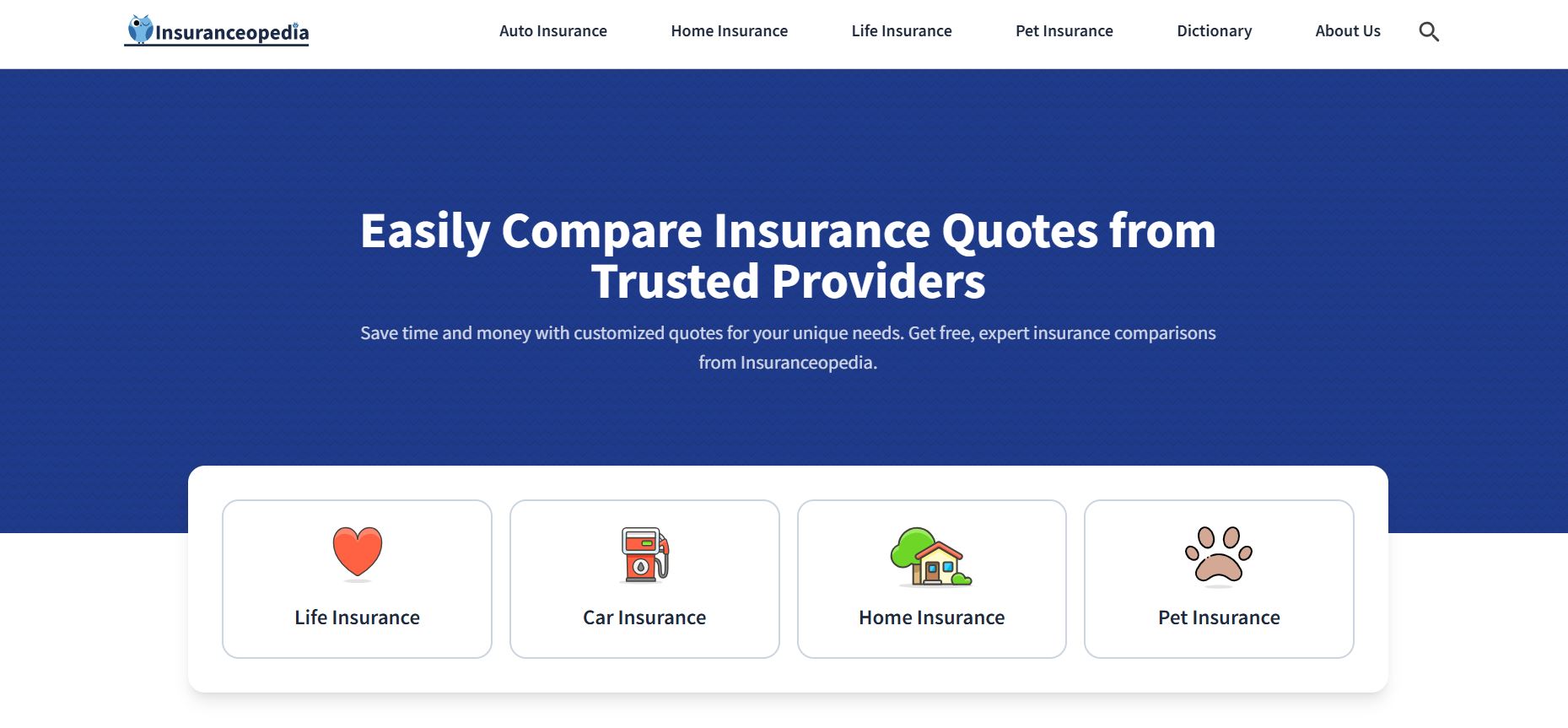 Insuranceopedia Review: Insuranceopedia Homepage