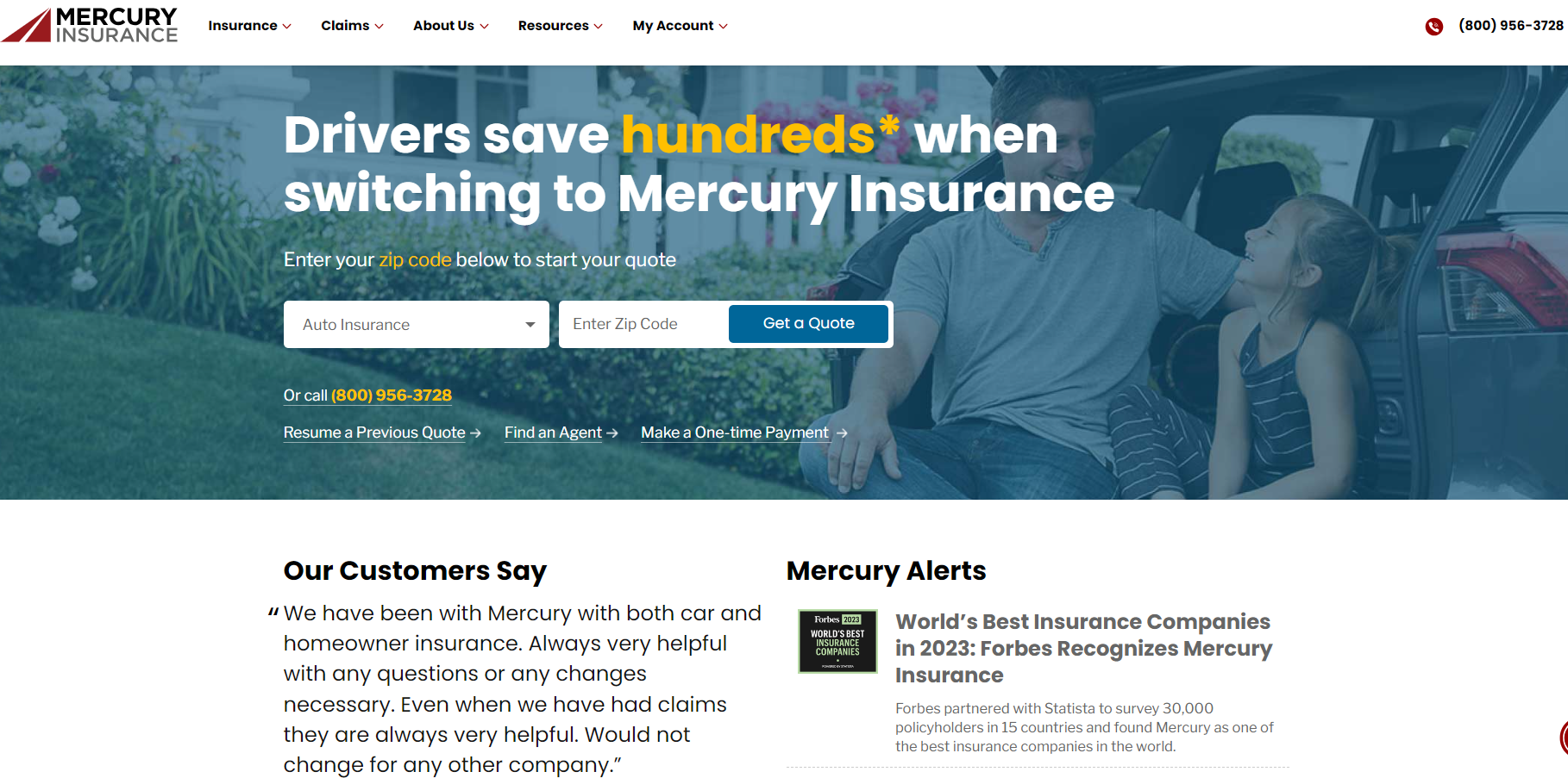 Mercury Homepage: Geico vs. Mercury Auto Insurance