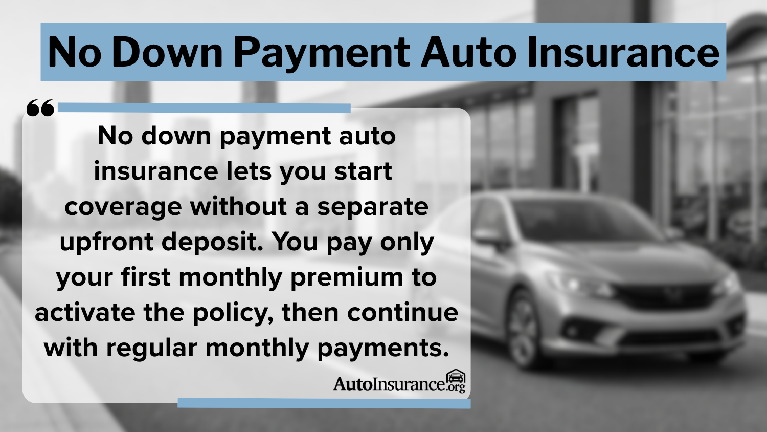 No Down Payment Auto Insurance