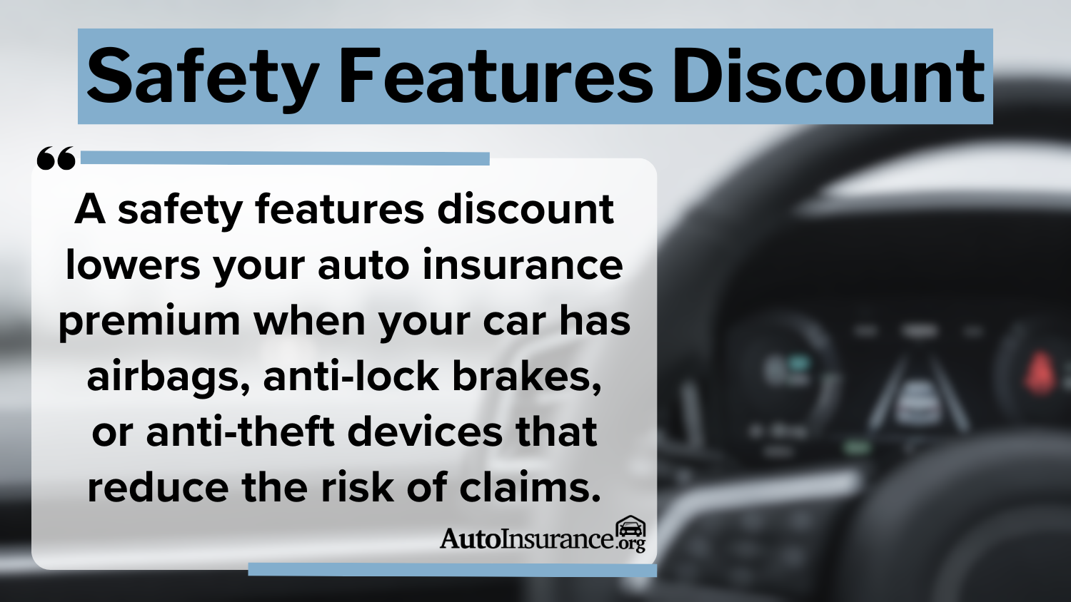 Safety Features Discount Definition Card Safety Features Discount Definition Card