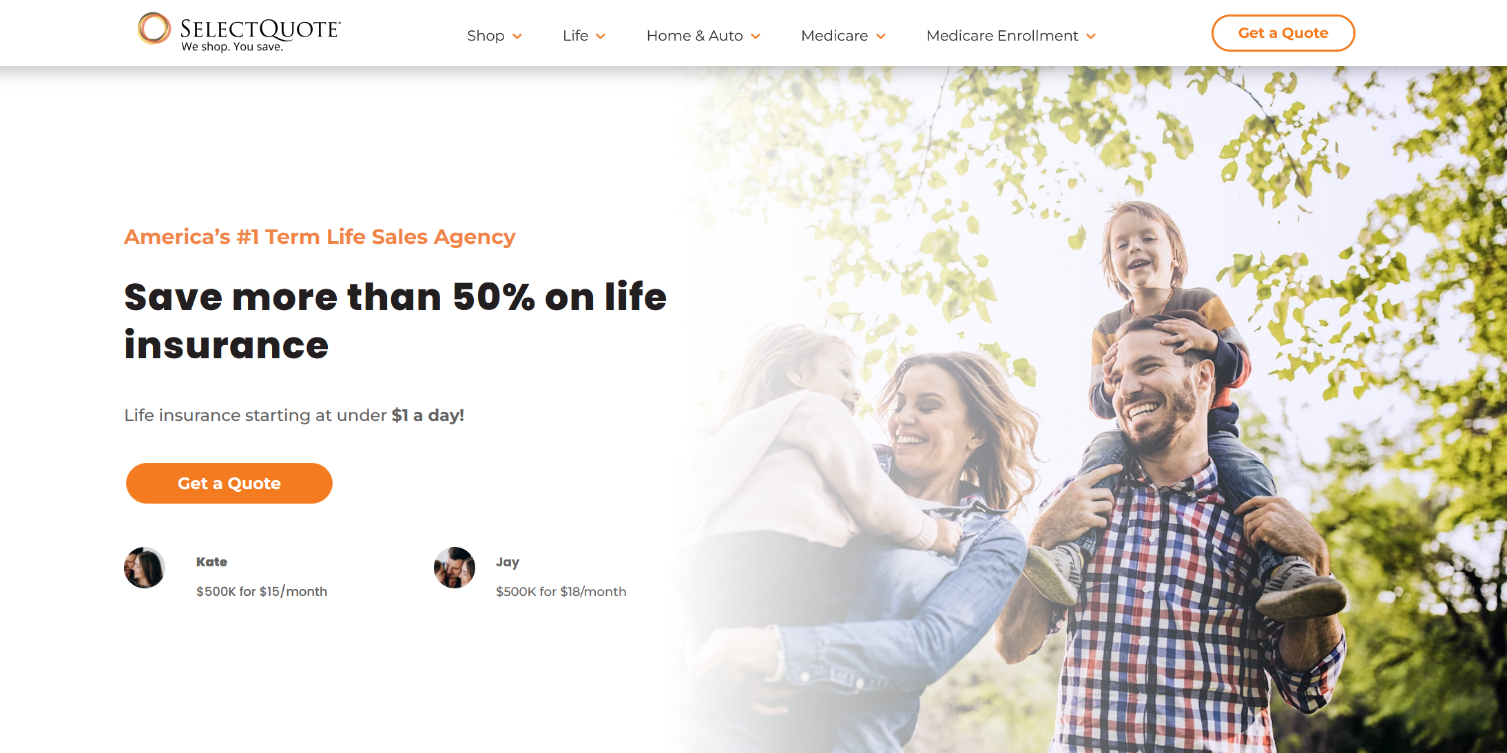 SelectQuote screenshot: SelectQuote auto insurance review