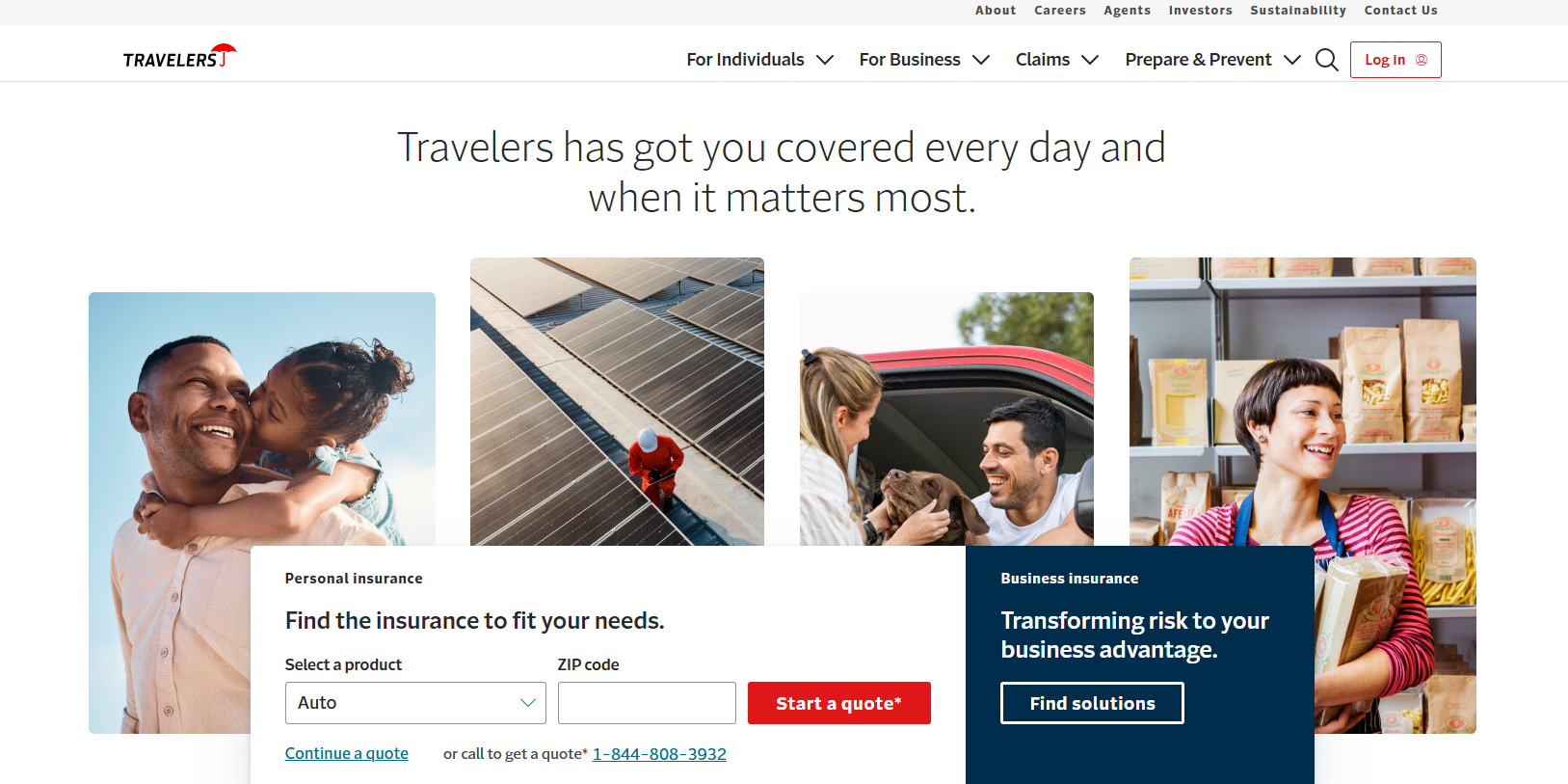 Travelers Homepage: Farmers vs. Travelers Auto Insurance