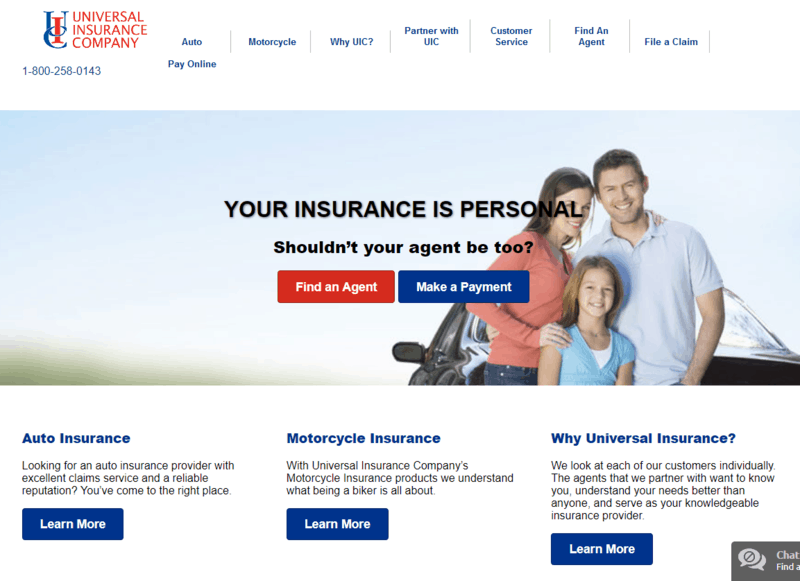 Universal Auto Insurance Company Webpage