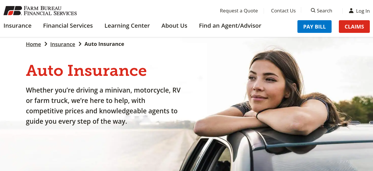 Farm Bureau Financial Services Homepage: AAA vs. Farm Bureau Mutual Auto Insurance