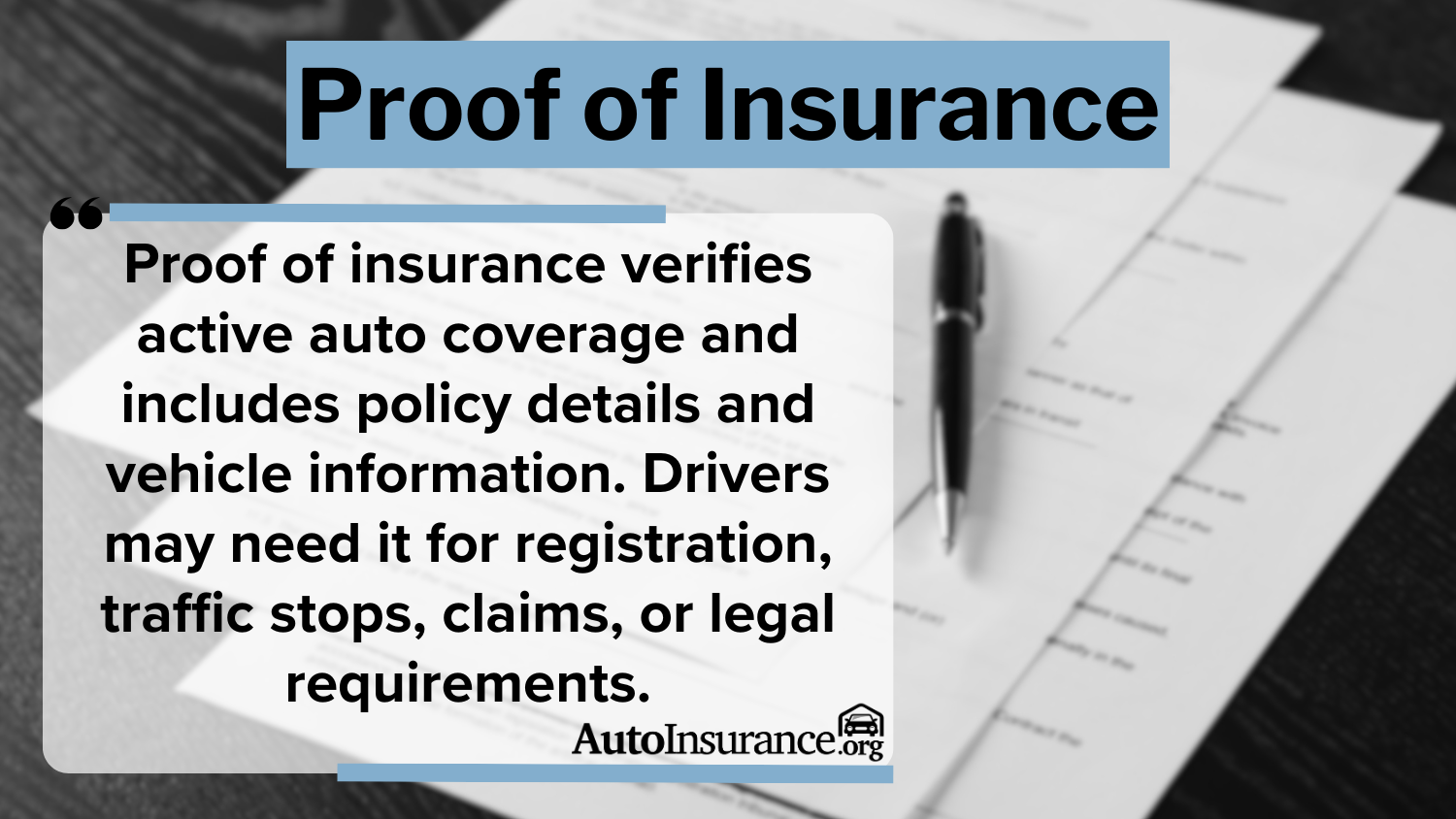 Proof of Insurance