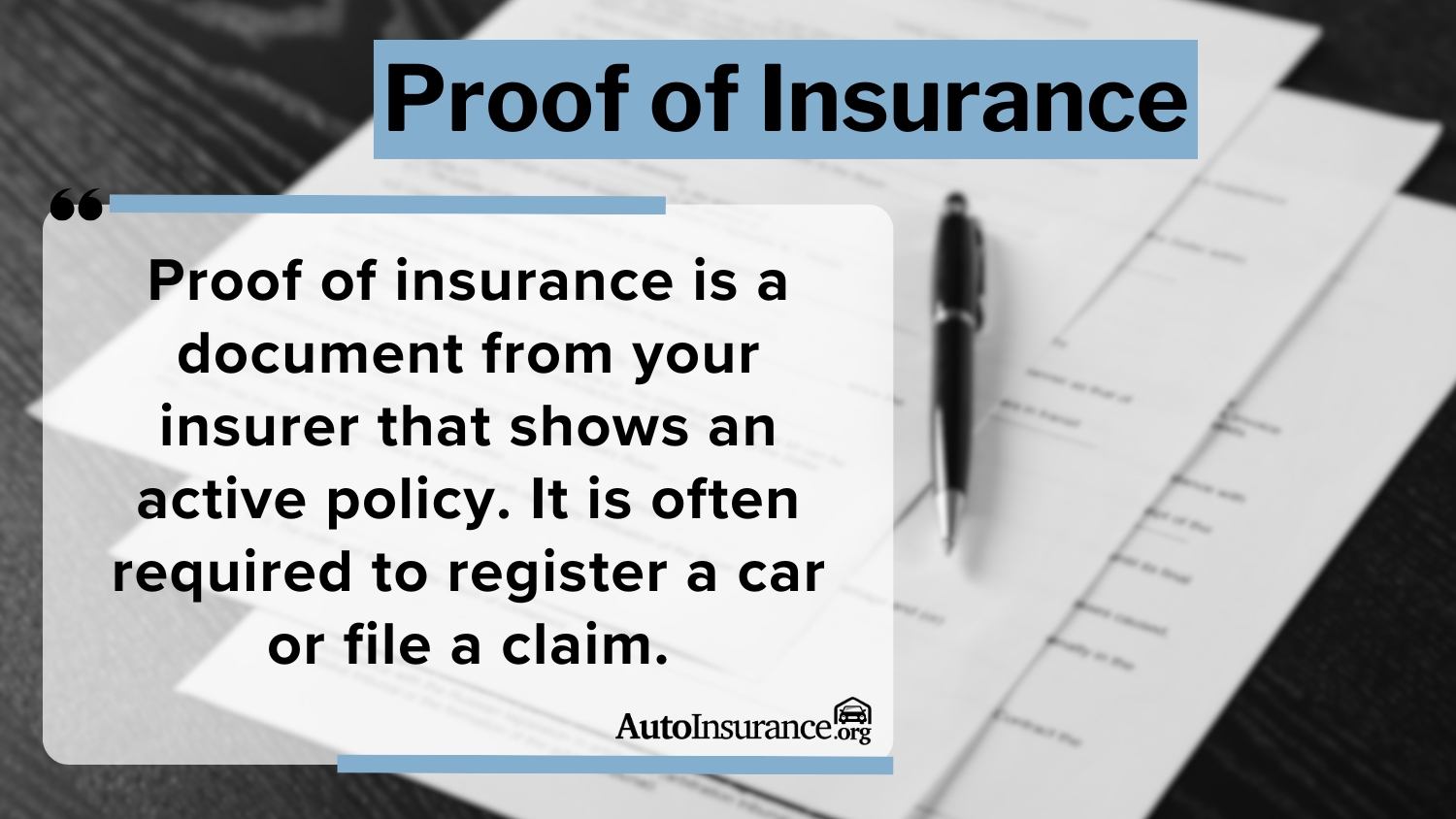 proof of insurance definition card proof of insurance definition card