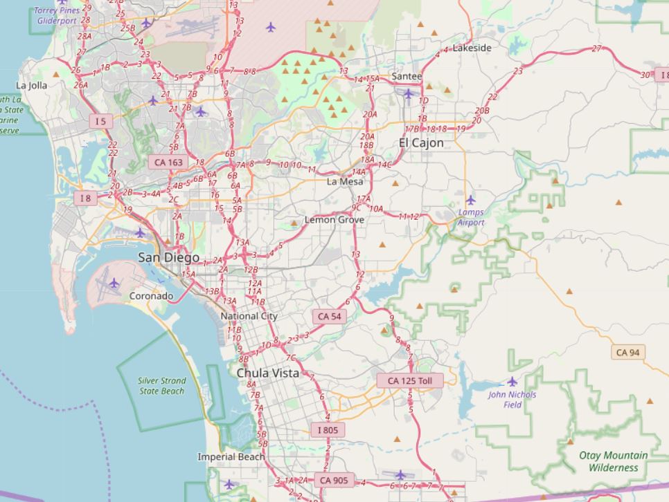 San Diego Street map