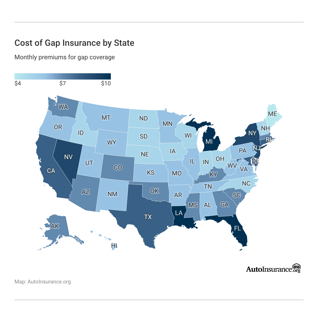 Cost of Gap Insurance by State Cost of Gap Insurance by State