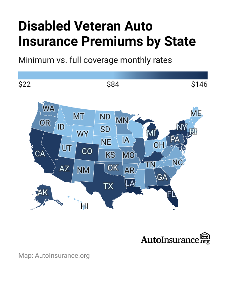 Disabled Veteran Auto Insurance Premiums by State Disabled Veteran Auto Insurance Premiums by State