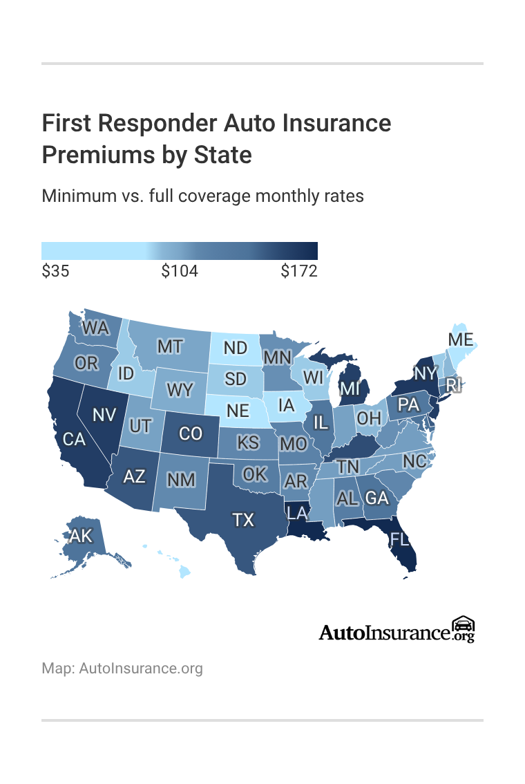 First Responder Auto Insurance Premiums by State First Responder Auto Insurance Premiums by State