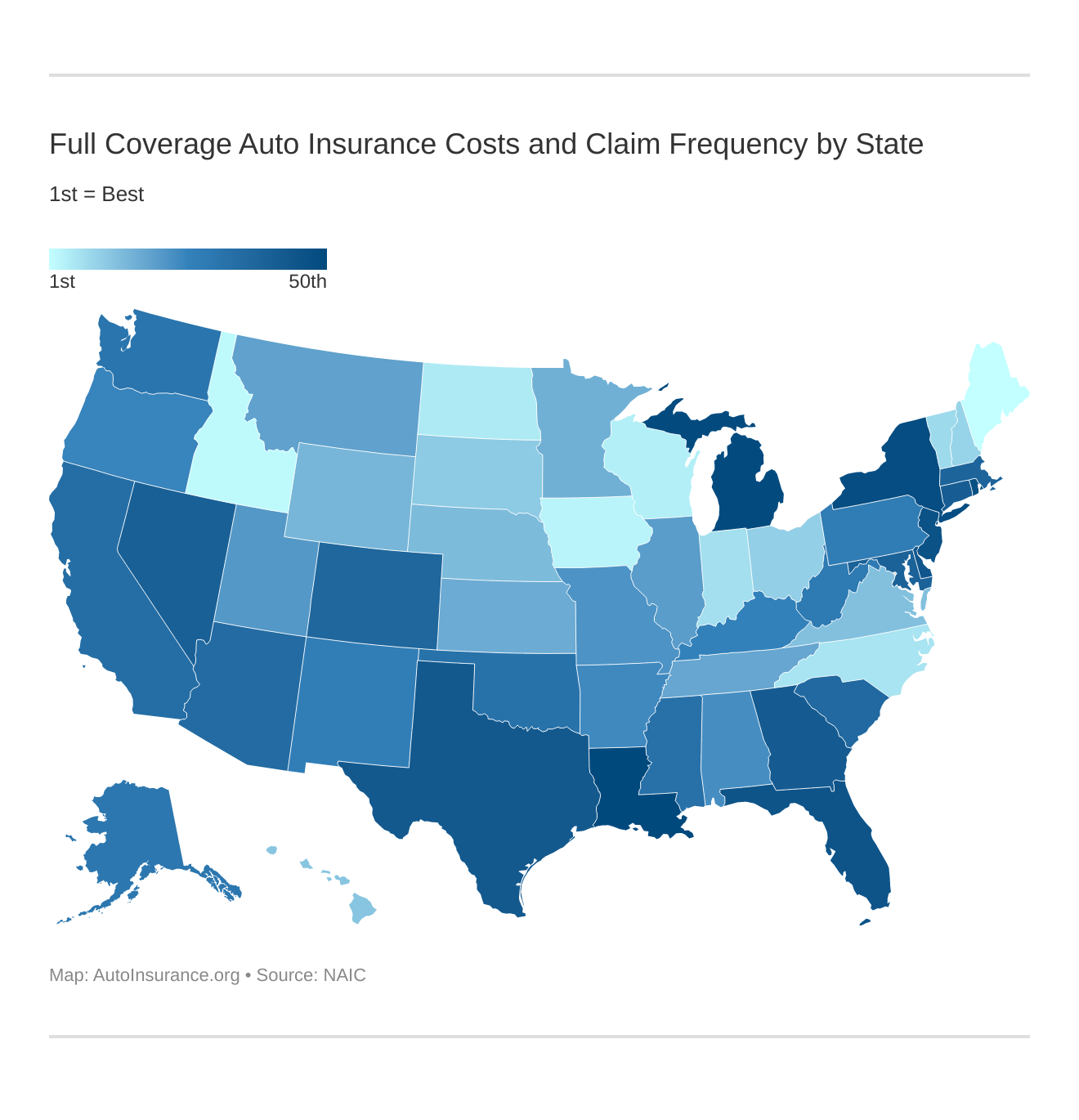 Best States for Cheap Full Coverage Auto Insurance (2021