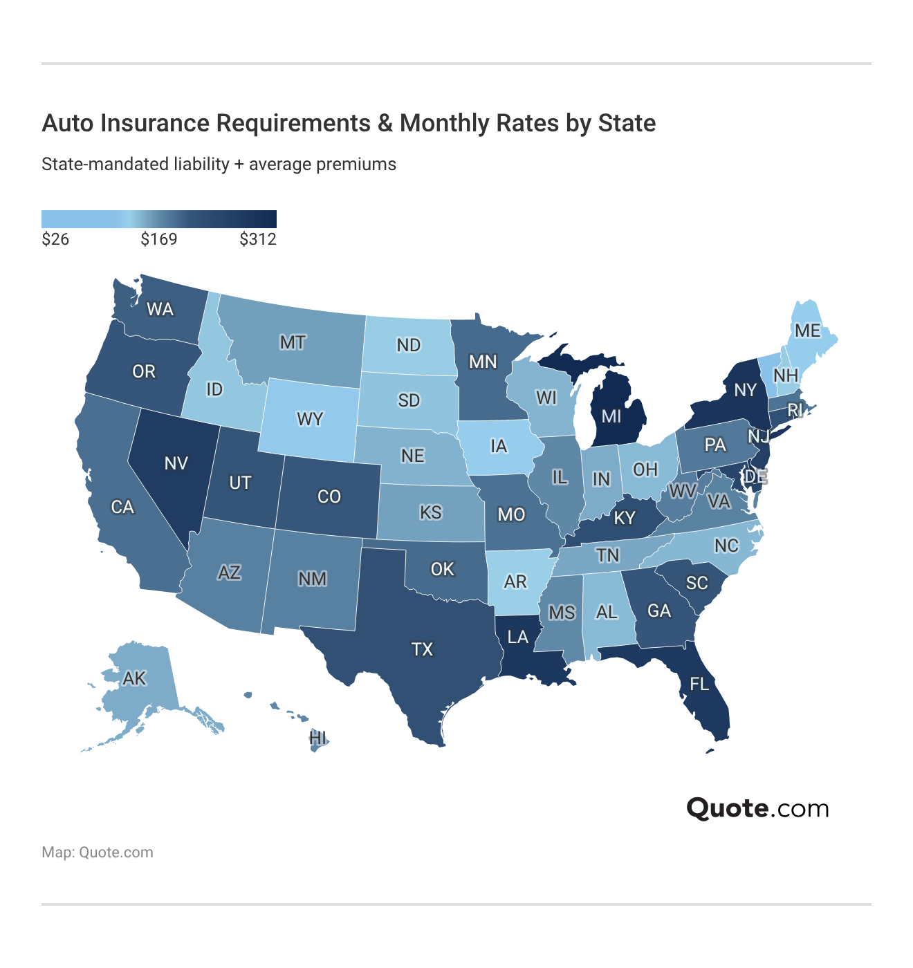 <h3>Auto Insurance Requirements & Monthly Rates by State</h3> <h3>Auto Insurance Requirements & Monthly Rates by State</h3>