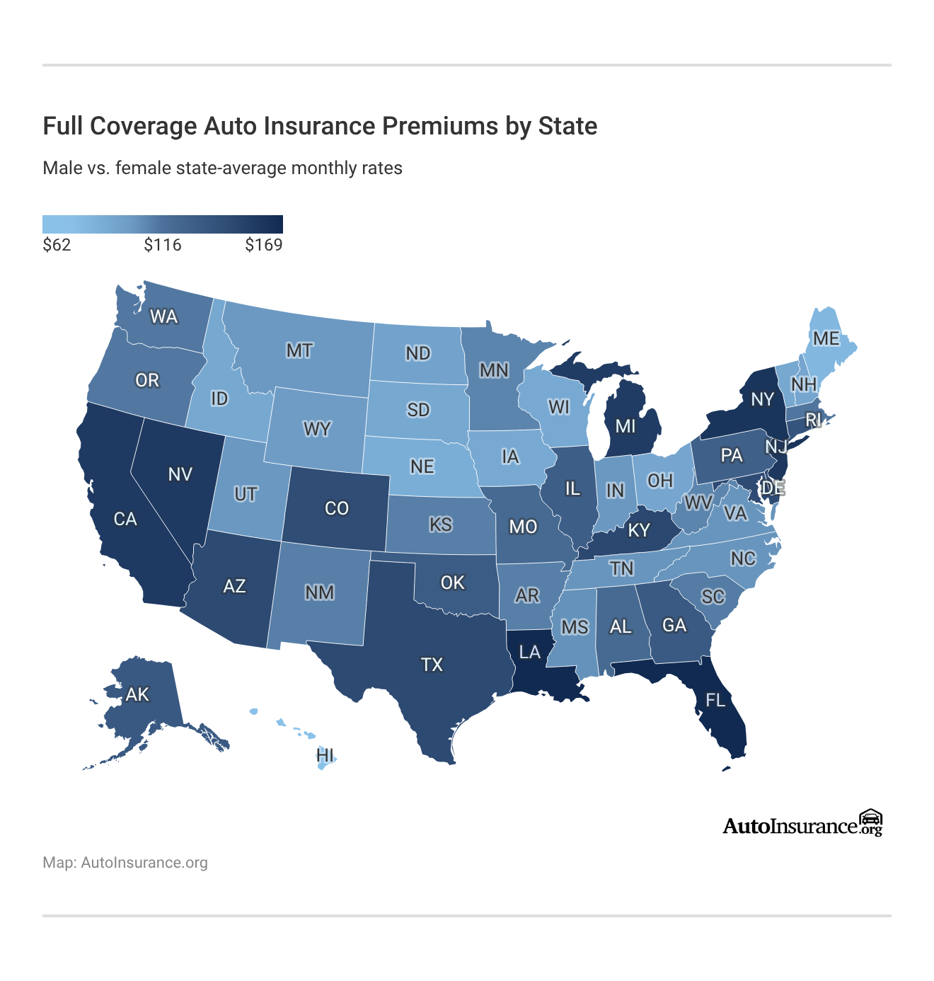 <h3>Full Coverage Auto Insurance Premiums by State </h3> <h3>Full Coverage Auto Insurance Premiums by State </h3>