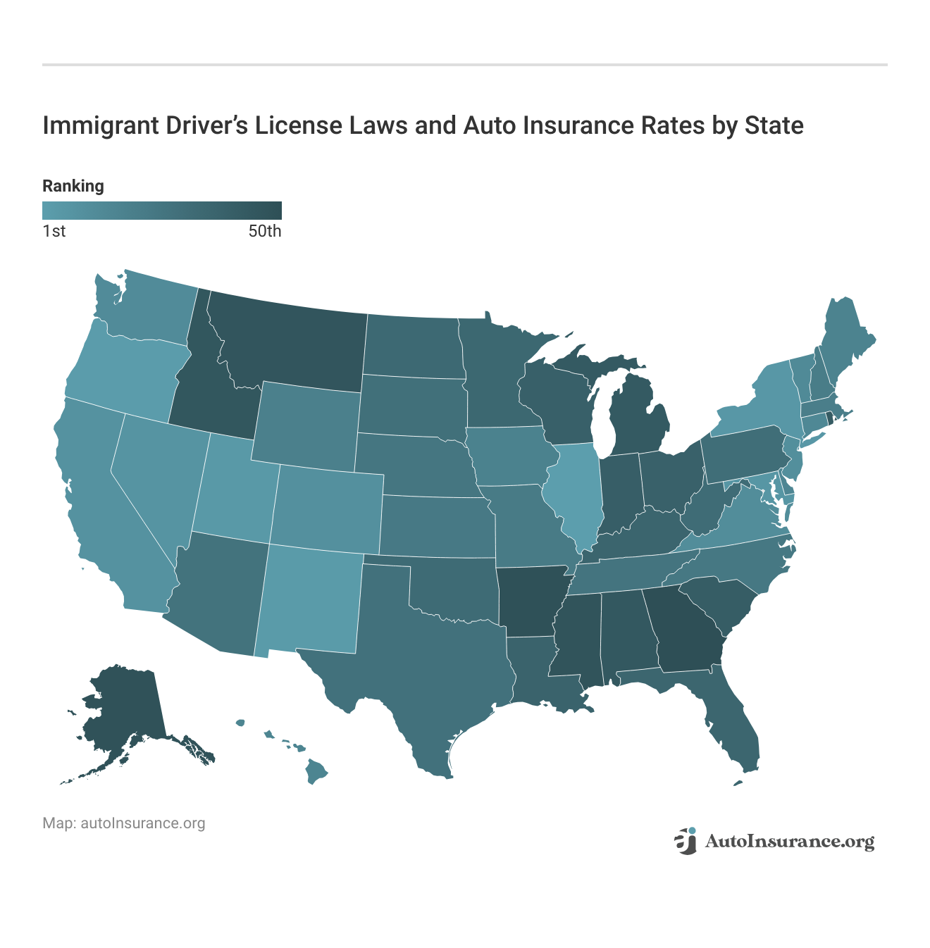 <h3>Immigrant Driver’s License Laws and Auto Insurance Rates by State</h3>