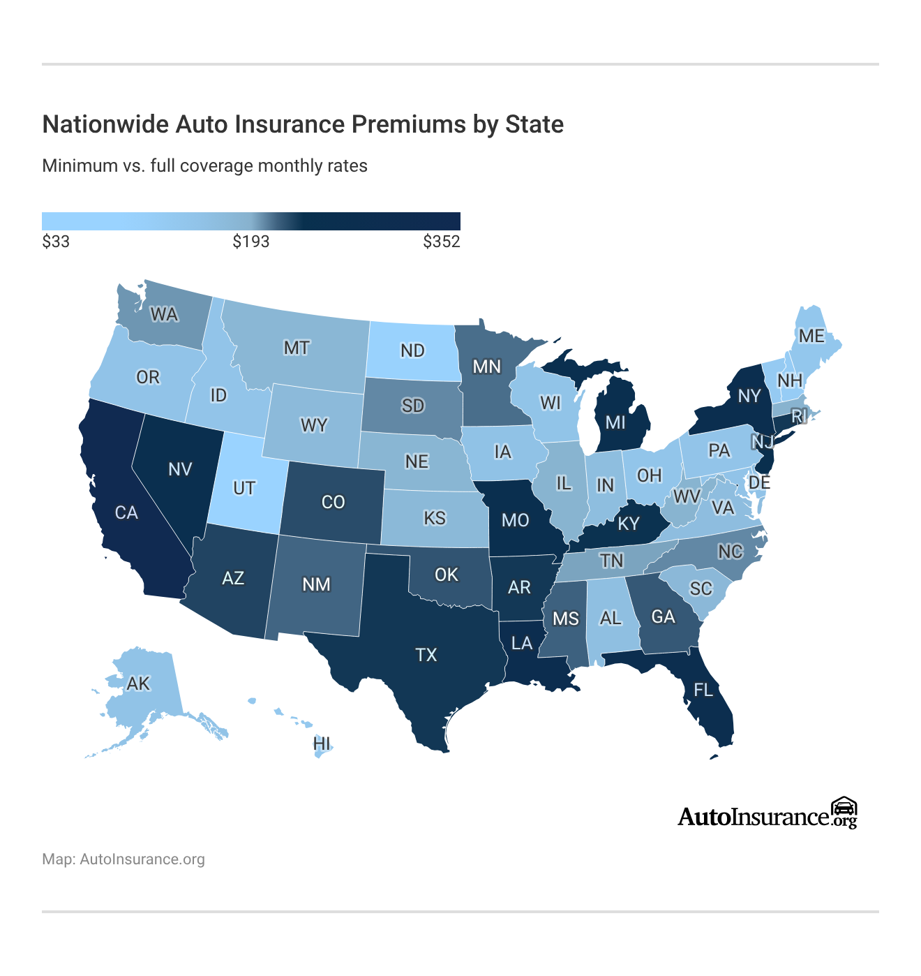 <h3>Nationwide Auto Insurance Premiums by State</h3> <h3>Nationwide Auto Insurance Premiums by State</h3>