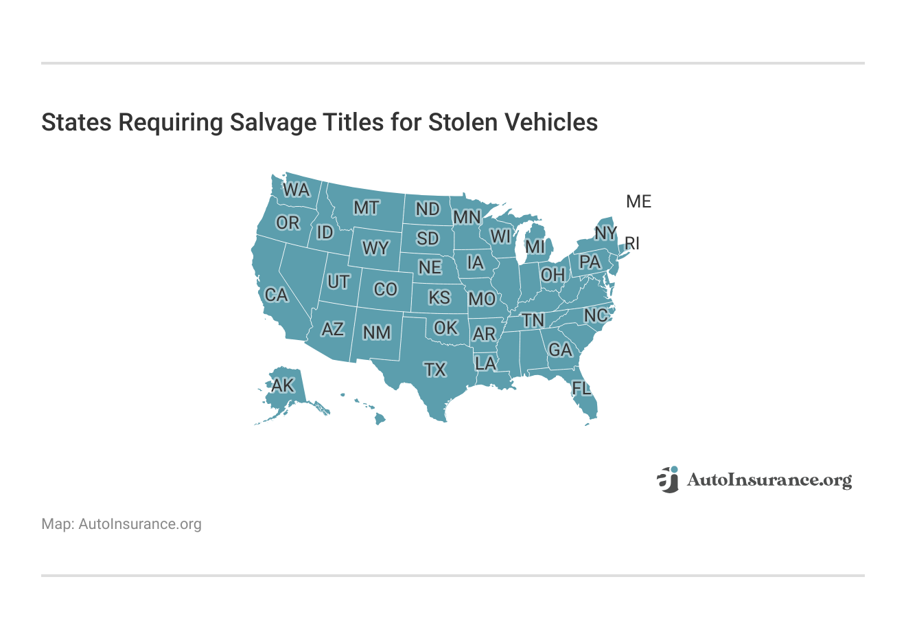 <h3>States Requiring Salvage Titles for Stolen Vehicles</h3>