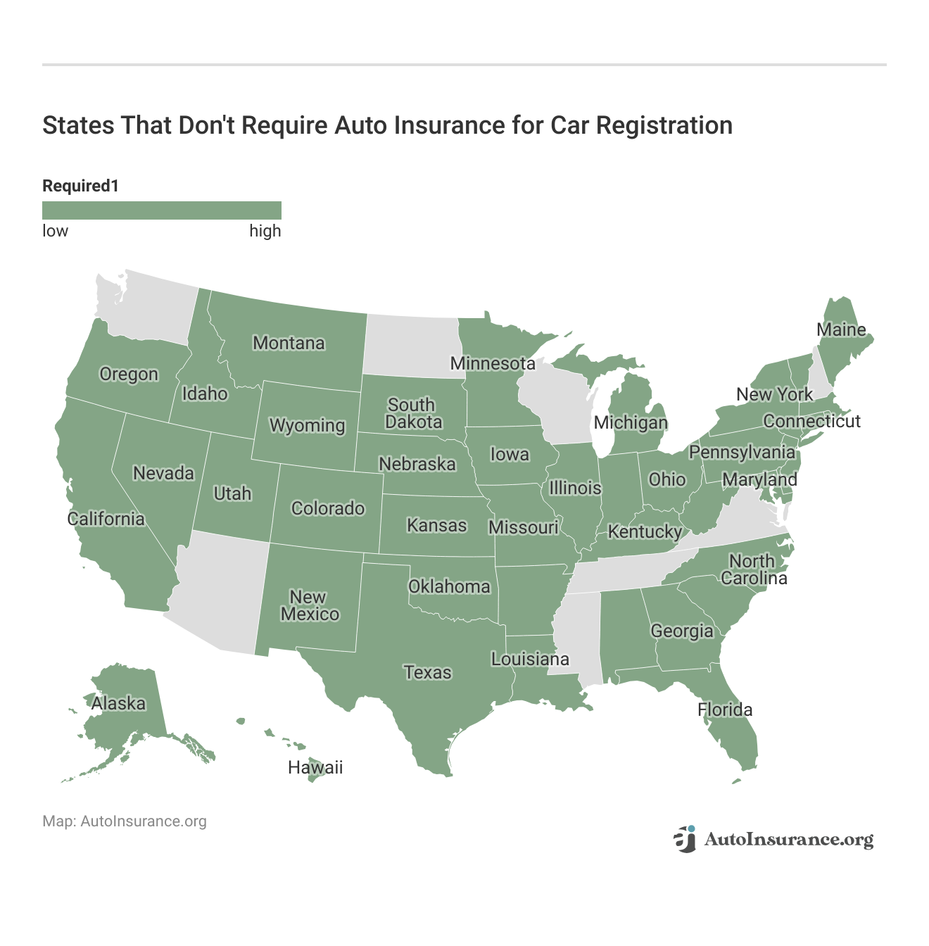 <h3>States That Don't Require Auto Insurance for Car Registration</h3>