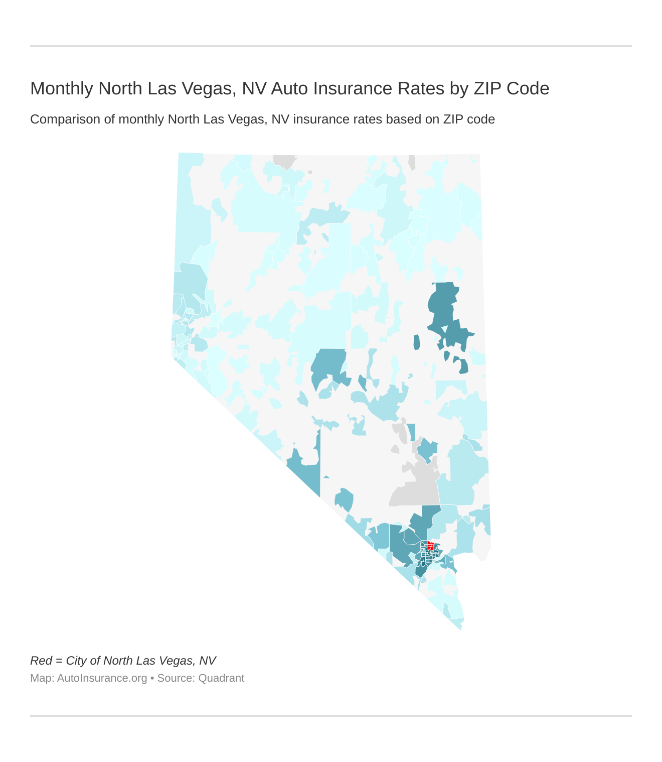 Monthly North Las Vegas, NV Auto Insurance Rates by ZIP Code