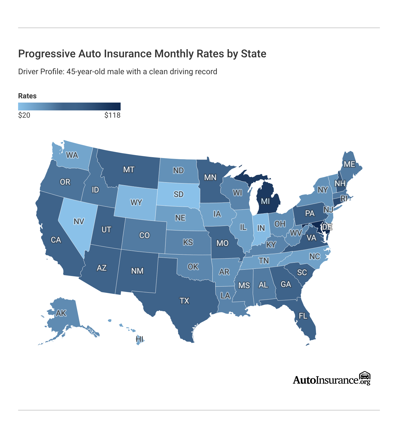 Progressive Auto Insurance Monthly Rates by State Progressive Auto Insurance Monthly Rates by State